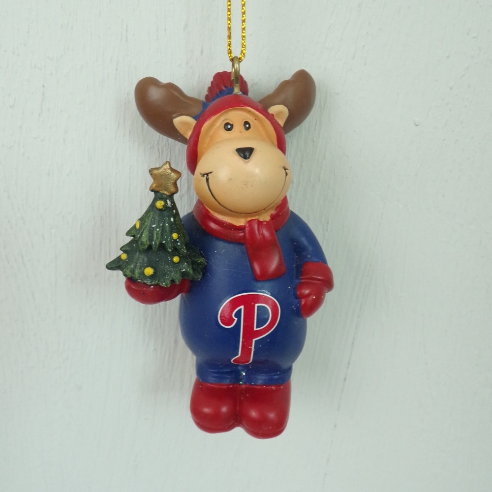 Christmas Ornament PHILLIES Reindeer Philadelphia MLB Baseball Holiday